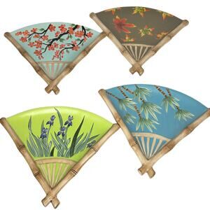 Salvestri For Asia Society By Cynthia McCollum Sushi Plates Set Of 4 Boxed Mint